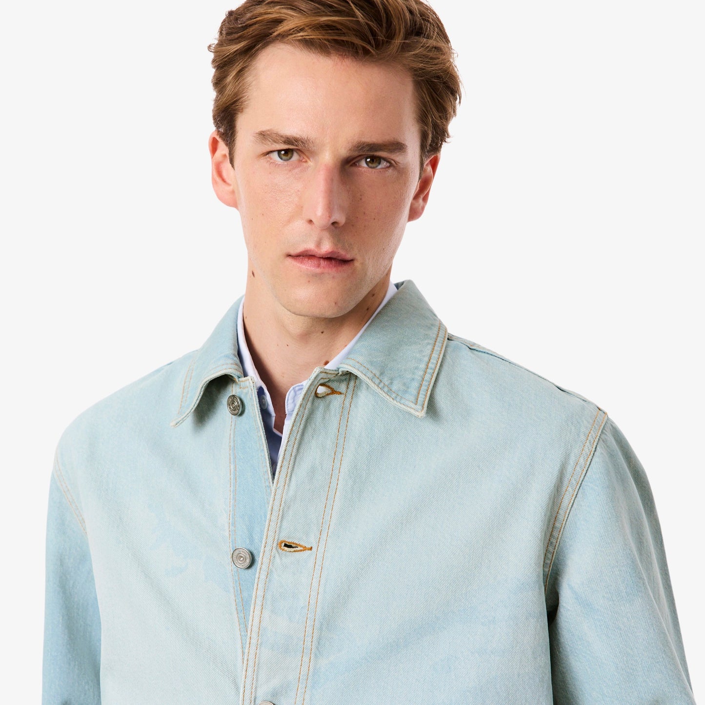 LACOSTE Overshirt de ganga com padrão de paisagem