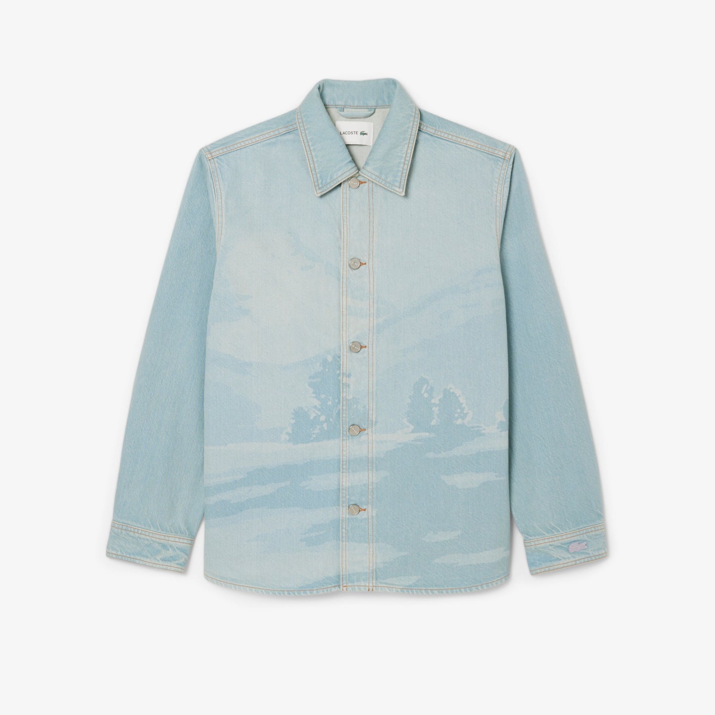 LACOSTE Overshirt de ganga com padrão de paisagem