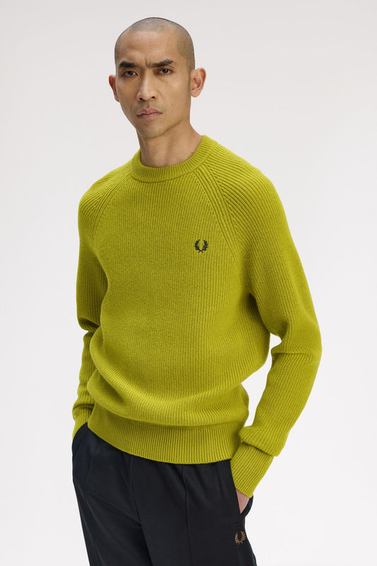 FRED PERRY Camisola raglã em lã de cordeiro