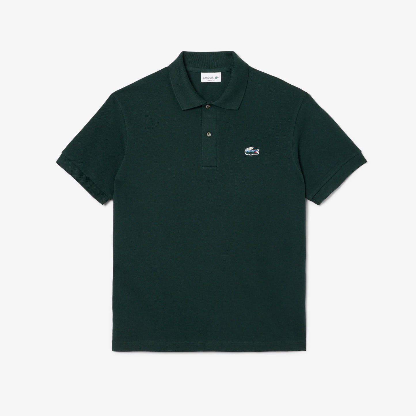 LACOSTE Pólo piqué com crocodilo de paisagem