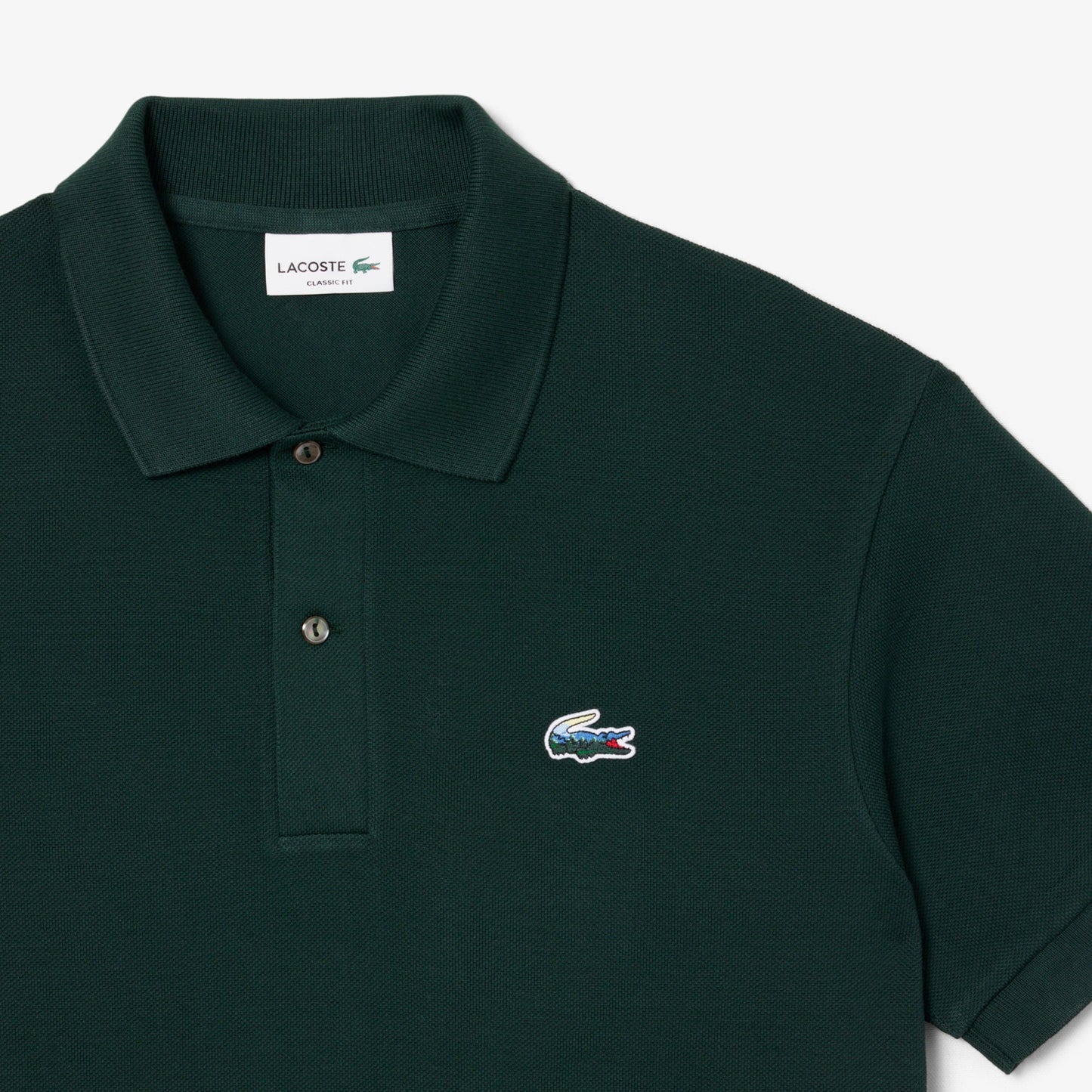 LACOSTE Pólo piqué com crocodilo de paisagem