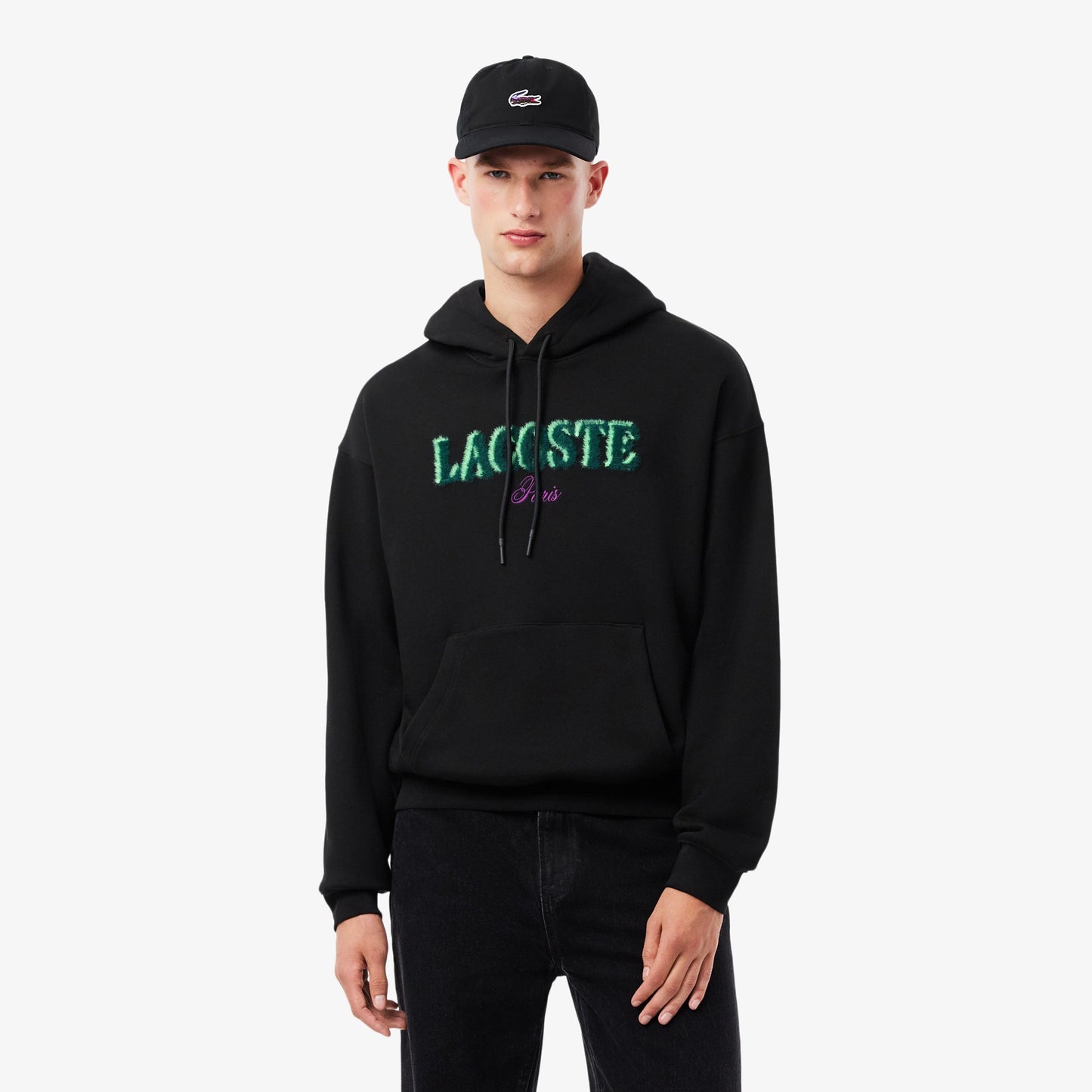 LACOSTE Camisola com Capuz bordado loose fit