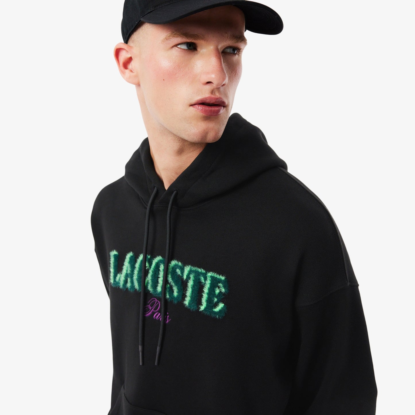 LACOSTE Camisola com Capuz bordado loose fit