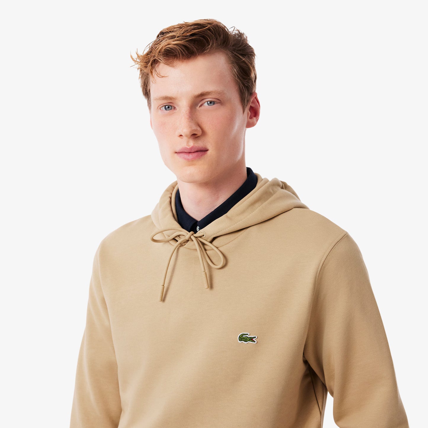 LACOSTE Camisola com capuz de algodão e lã