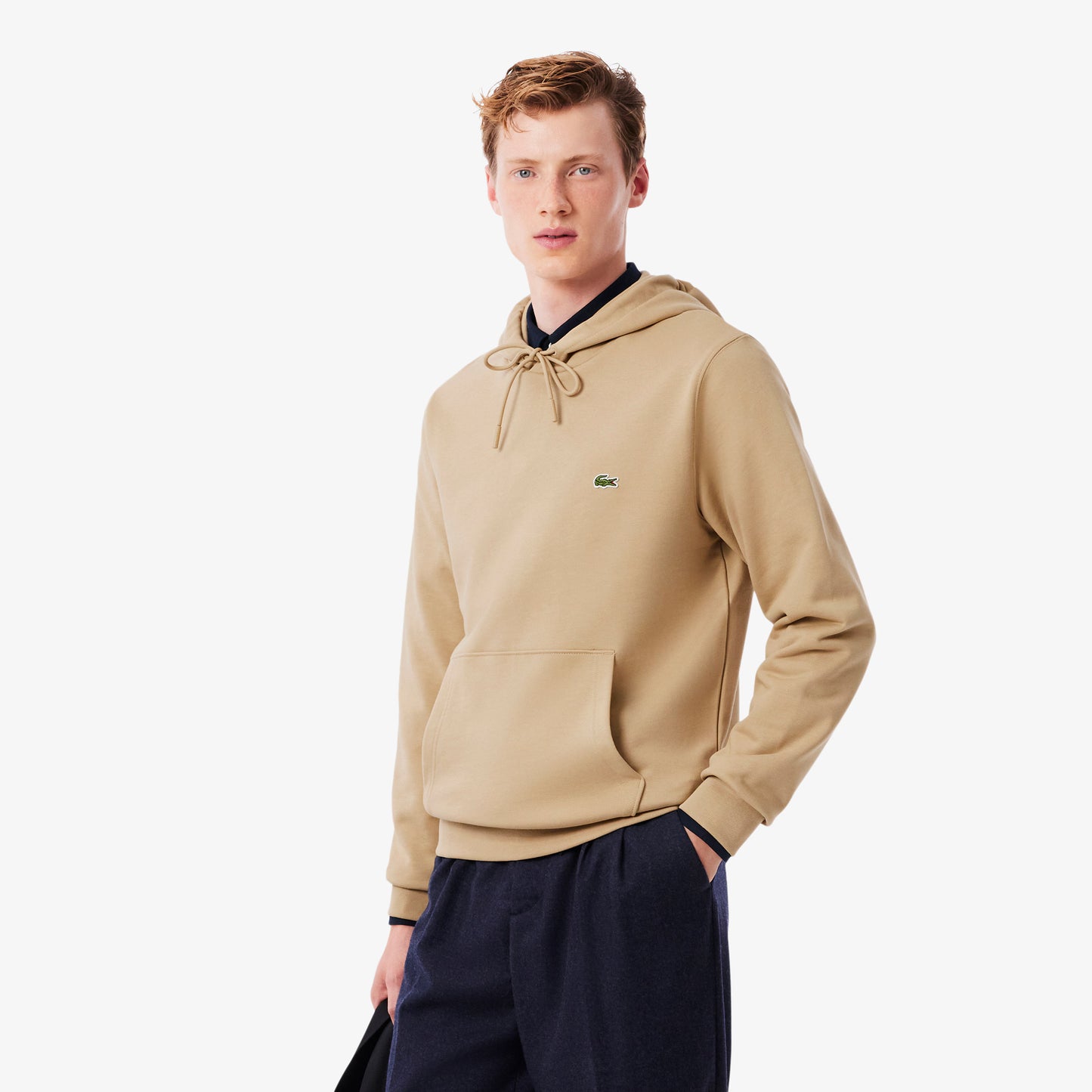 LACOSTE Camisola com capuz de algodão e lã