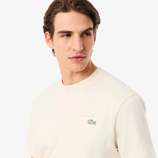 LACOSTE T-shirt em jersey grosso bordada de assinatura - CARISMAstore