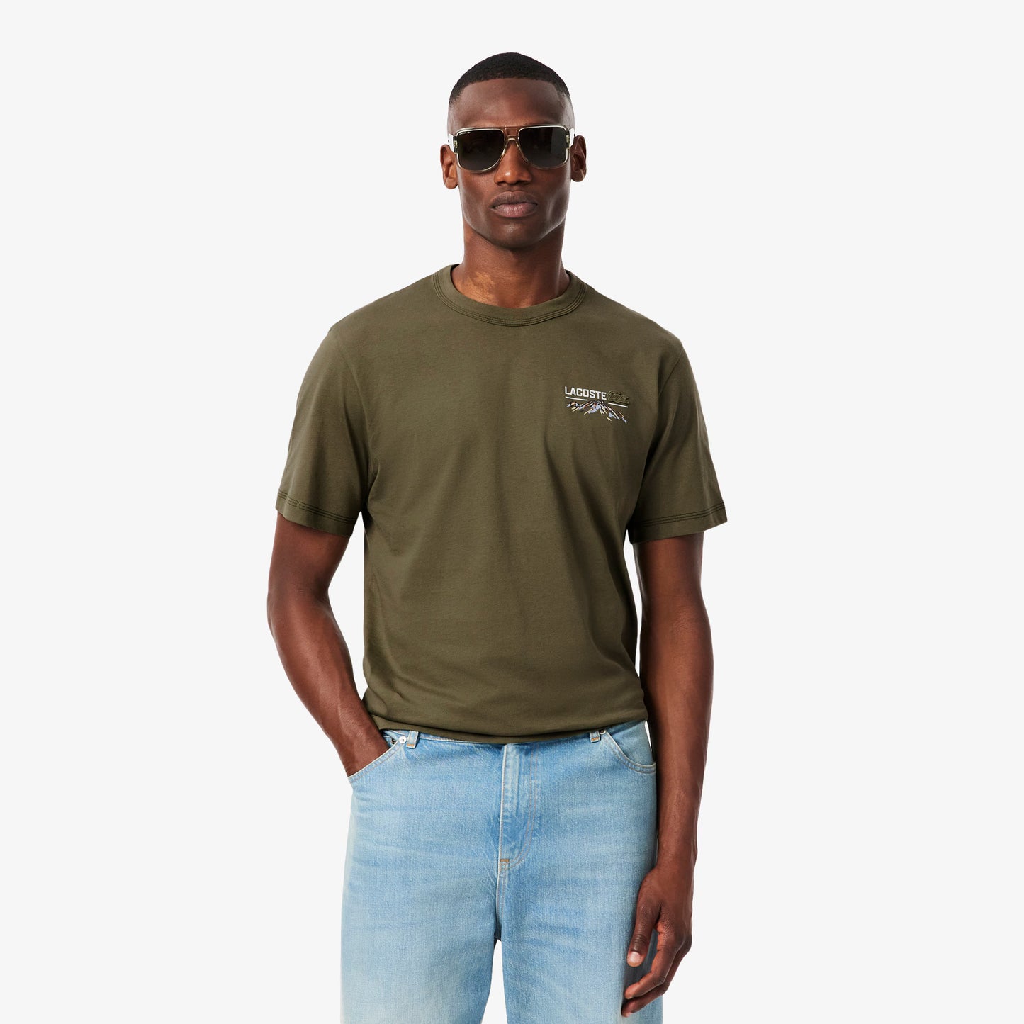 LACOSTE T-shirt em jersey com estampado múltiplo