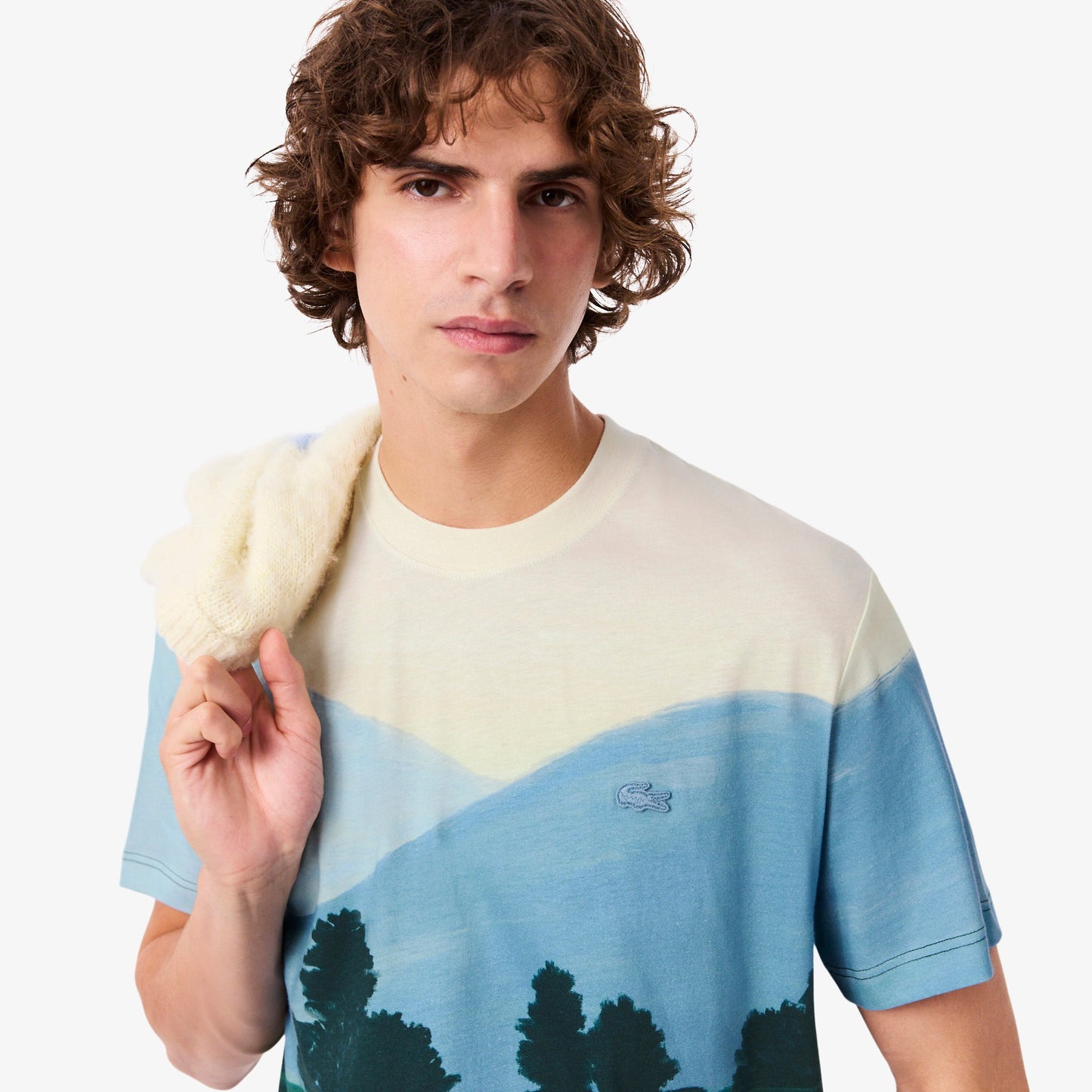 LACOSTE T-shirt de malha com estampa