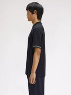 FRED PERRY T-shirt com punho em jacquard