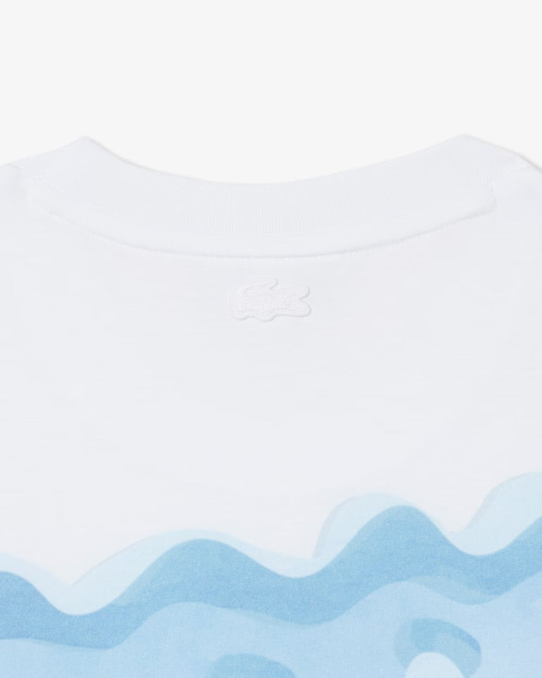LACOSTE T-shirt de algodão com estampado