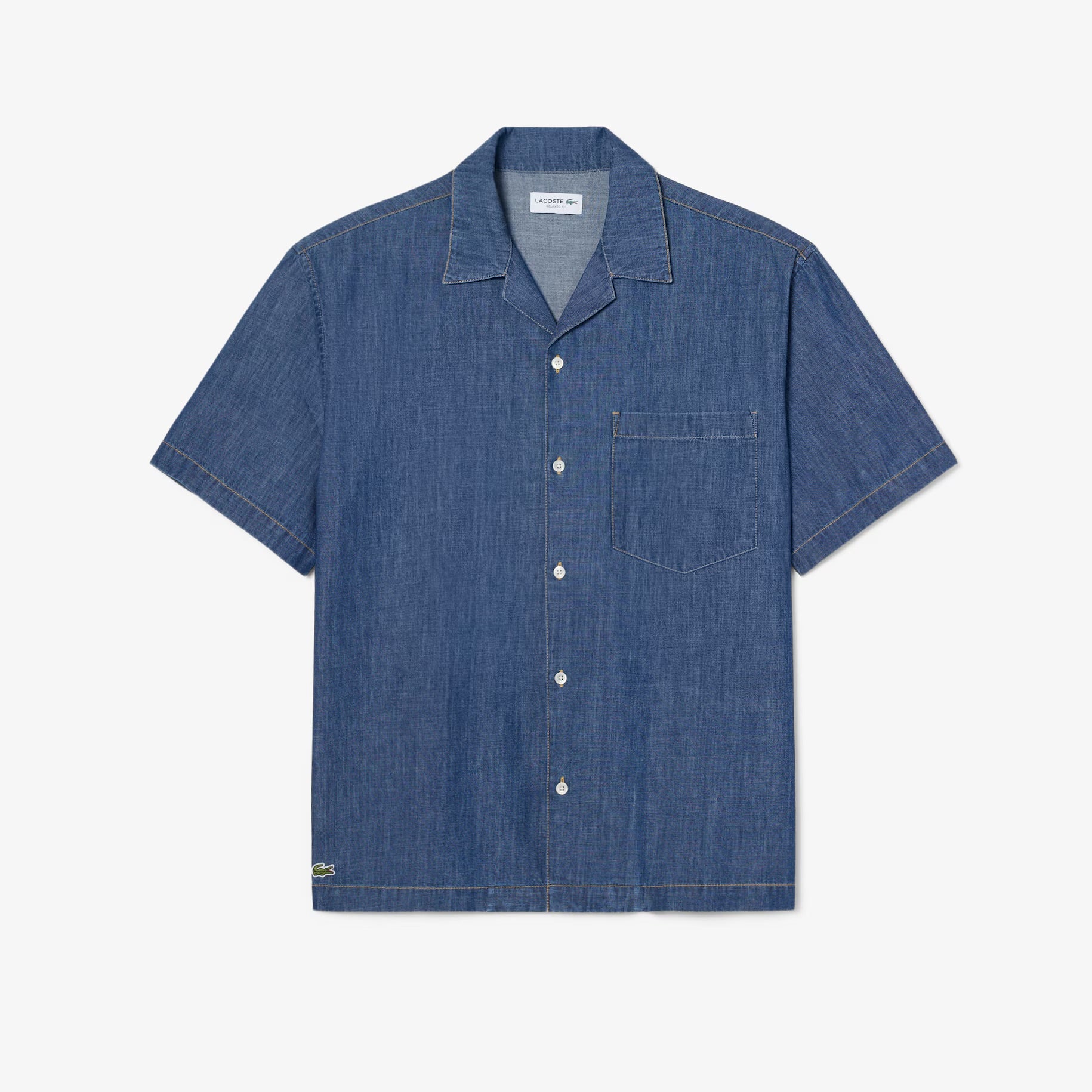 LACOSTE Camisa de ganga com colarinho Aberto