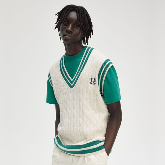 FRED PERRY Colete de ténis em malha entrançada