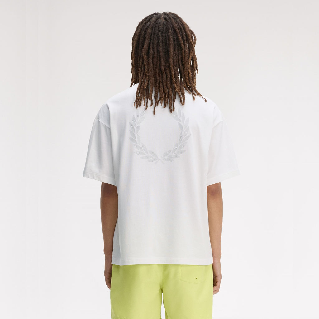 FRED PERRY T-shirt with laurel wreath print on the back
