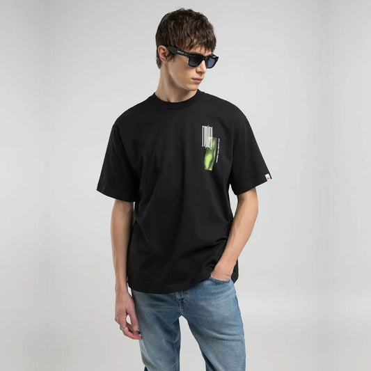 REPLAY T-shirt de algodao com estampado