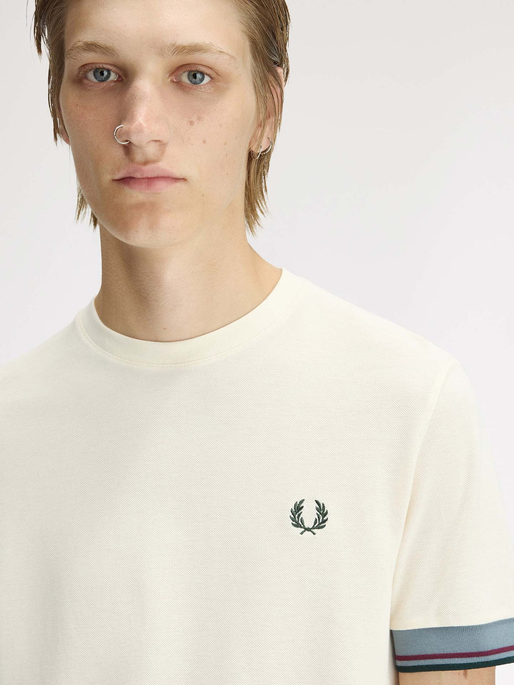 FRED PERRY T-shirt com punhos com borda