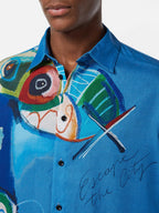SCOTCH&SODA Camisa de corte relaxado estampada