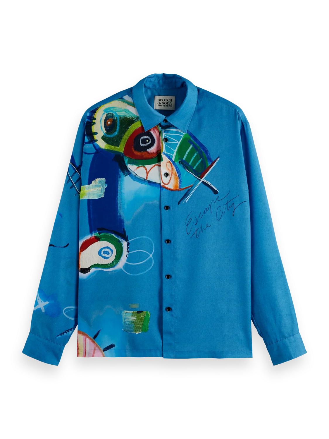 SCOTCH&SODA Camisa de corte relaxado estampada