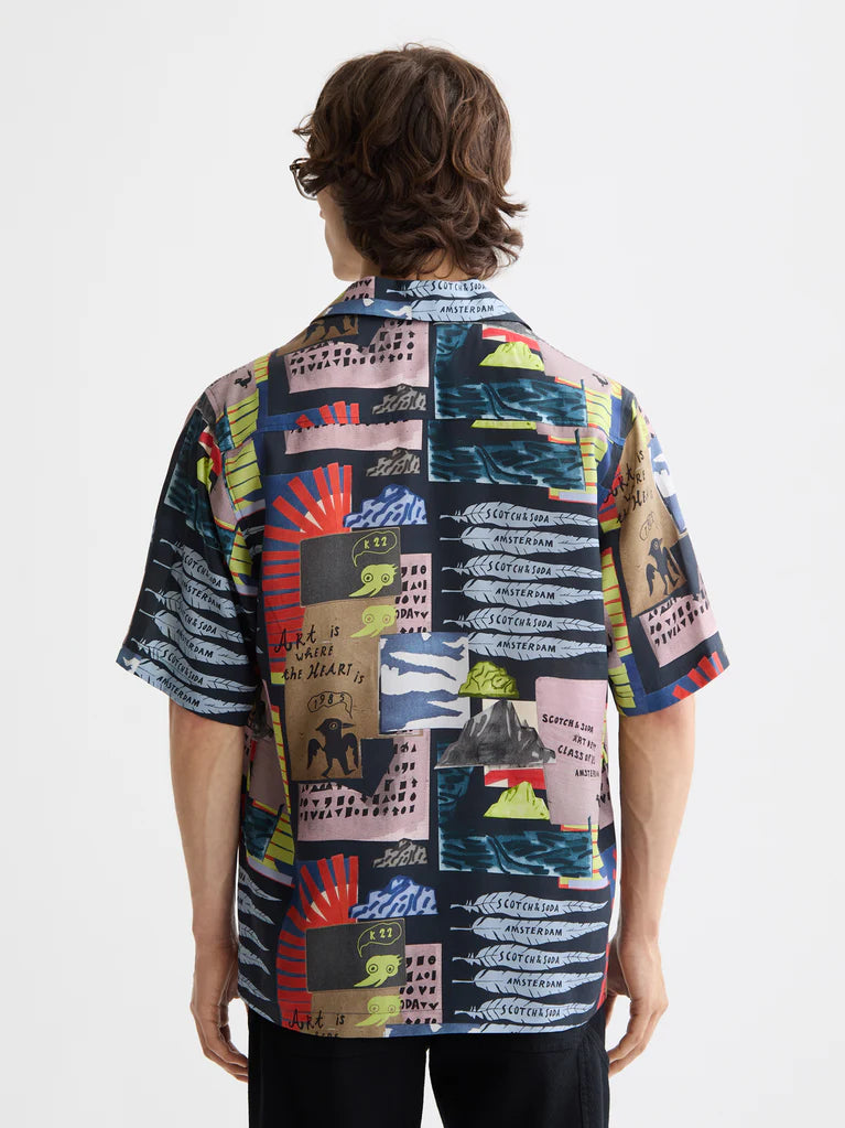 SCOTCH&SODA Camisa de manga curta estampada tencel - CARISMAstore