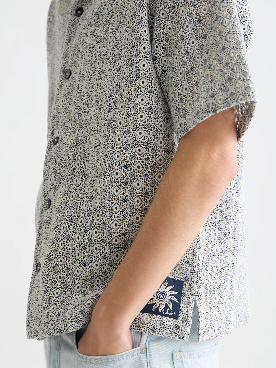 SCOTCH&SODA Camisa bordada e modelagem relaxada