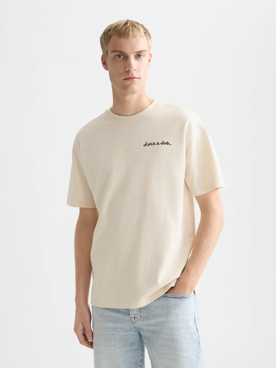 SCOTCH&SODA T-shirt descontraida com estampa no peito