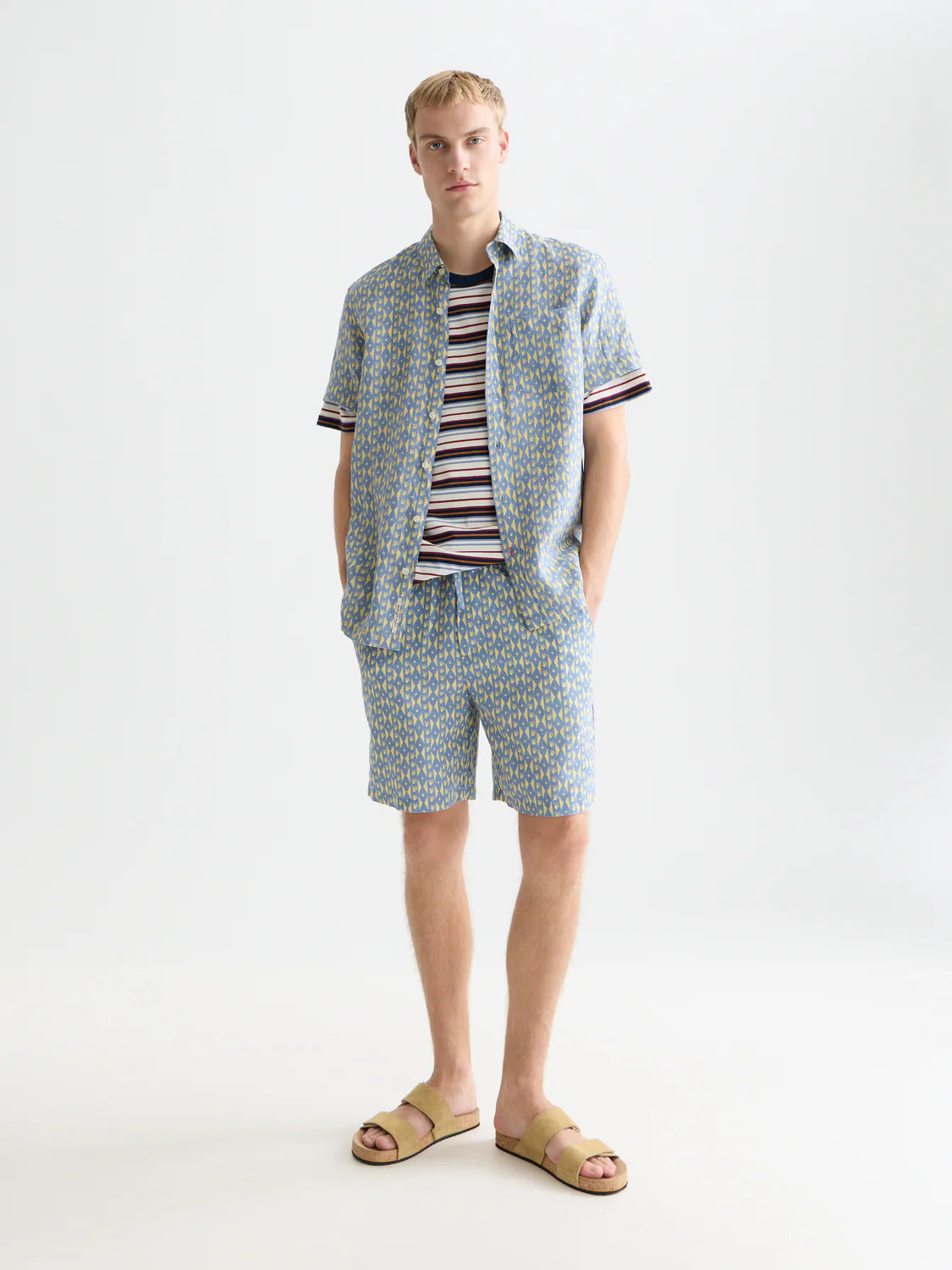 SCOTCH&SODA Bermuda de linho estampado