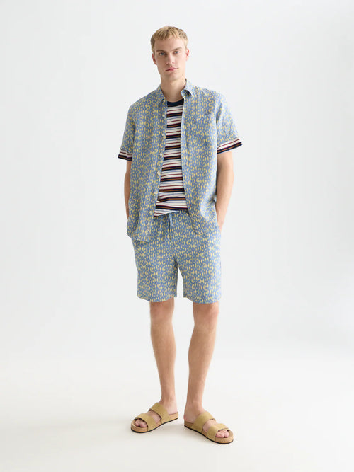 SCOTCH&SODA Bermuda de linho estampado
