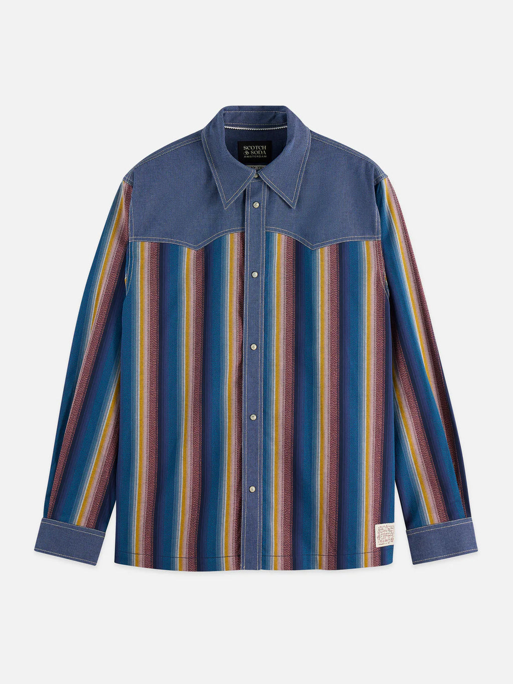 SCOTCH&SODA Camisa estilo western com listras multicoloridas