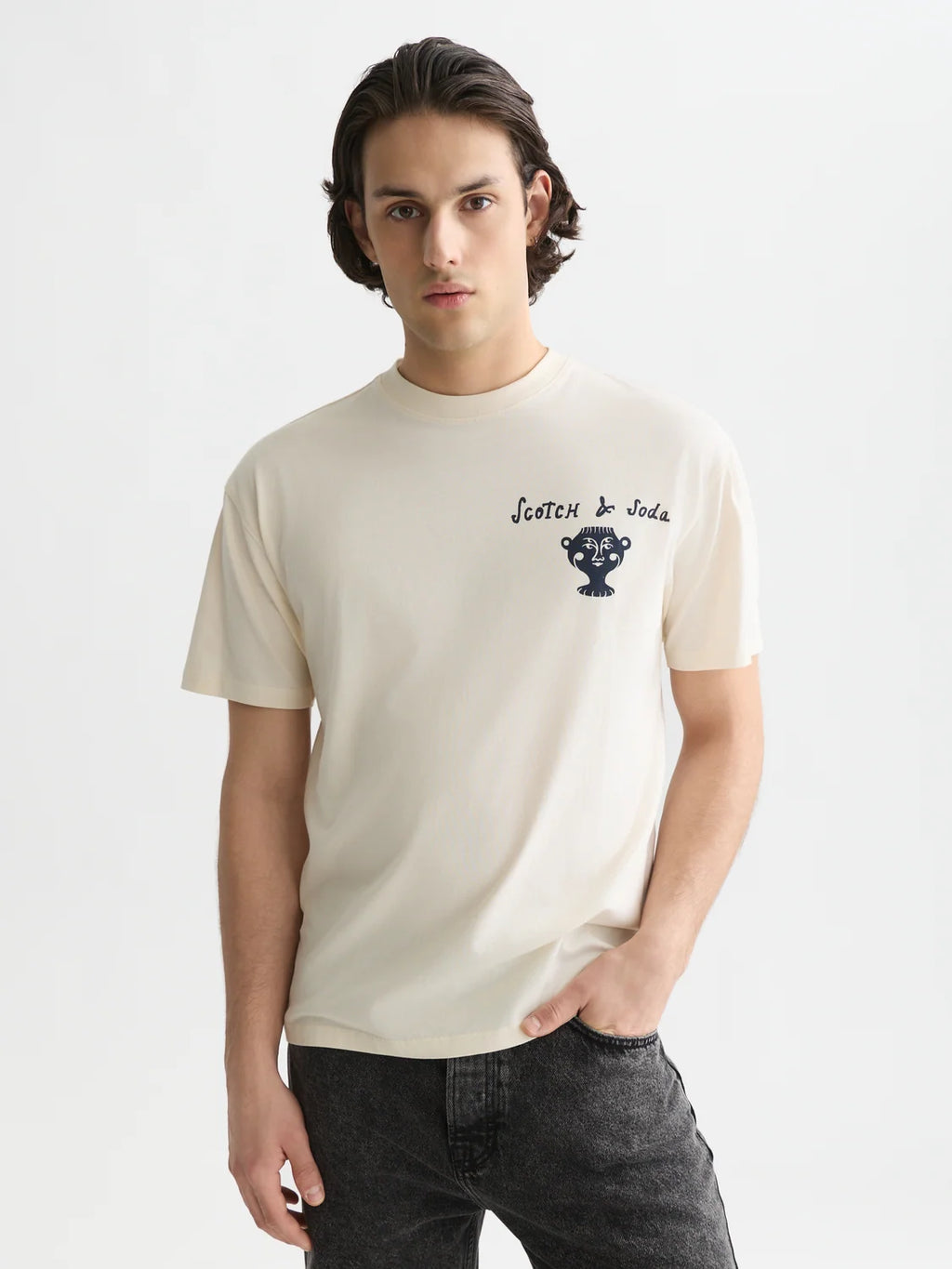 SCOTCH&SODA T-shirt descontraida com estampa artistica