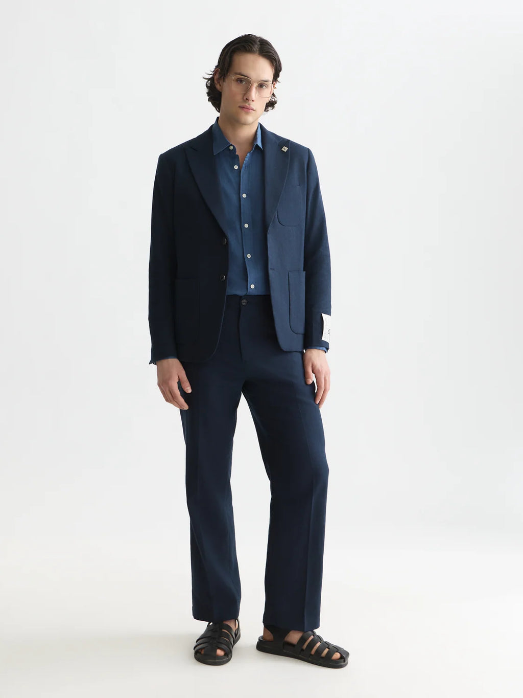 SCOTCH&SODA Calça chino otis reta e relaxada em mistura de linho