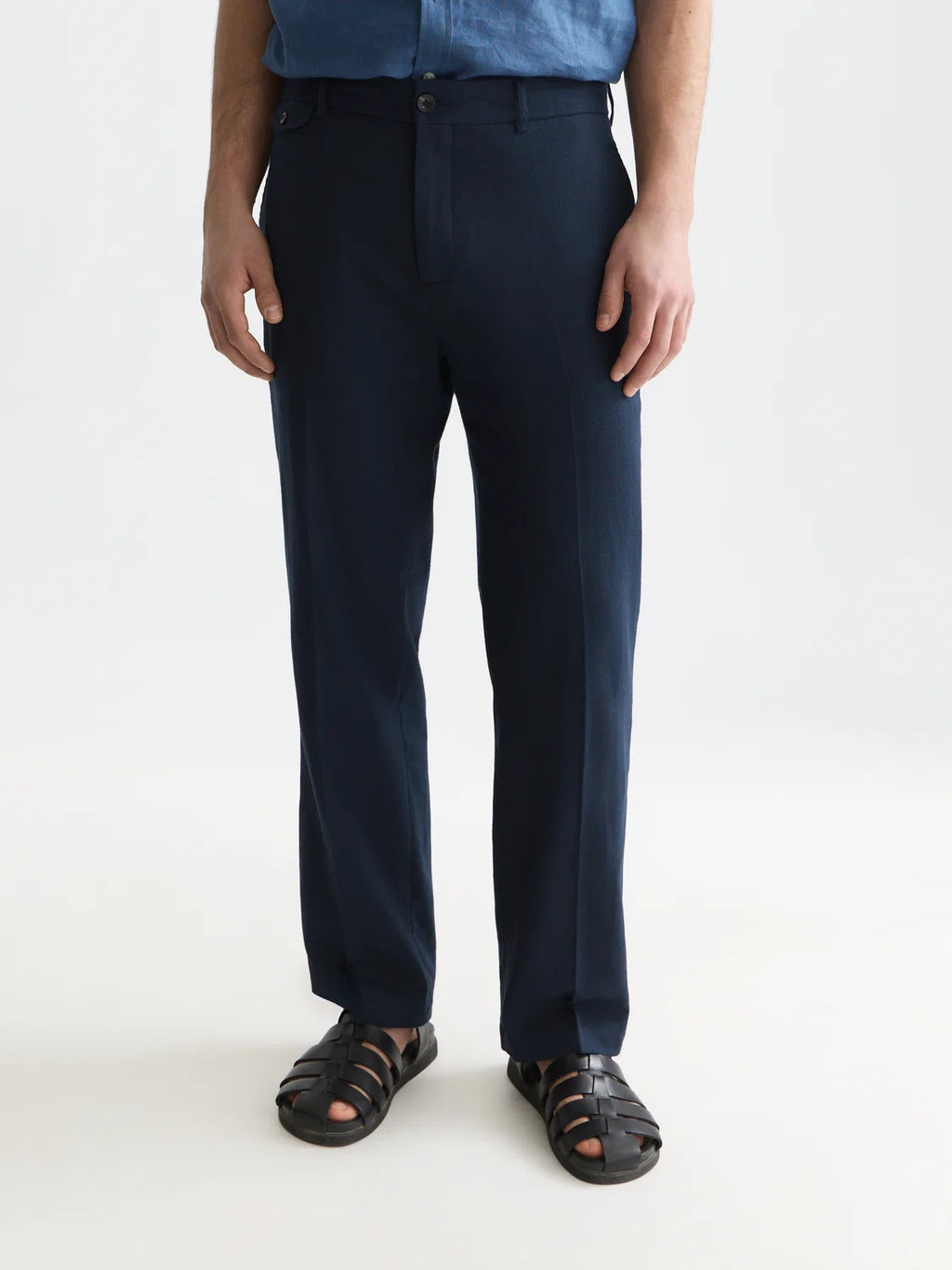 SCOTCH&SODA Calça chino otis reta e relaxada em mistura de linho
