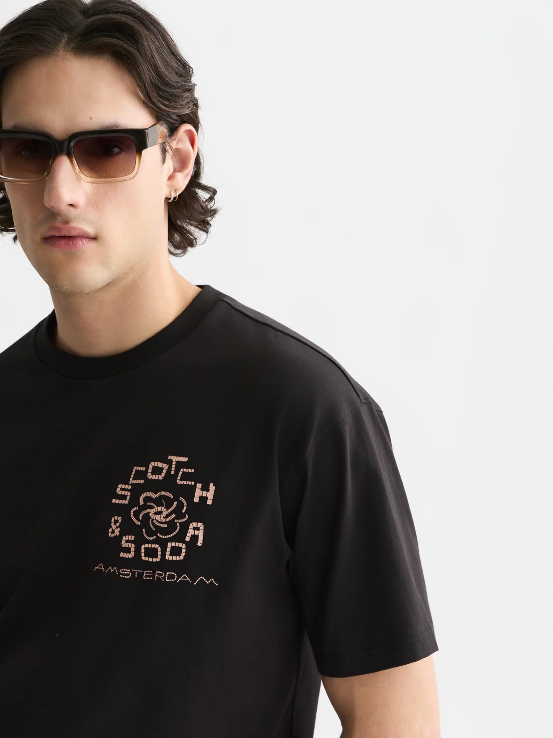 SCOTCH&SODA T-shirt descontraida com estampa artistica
