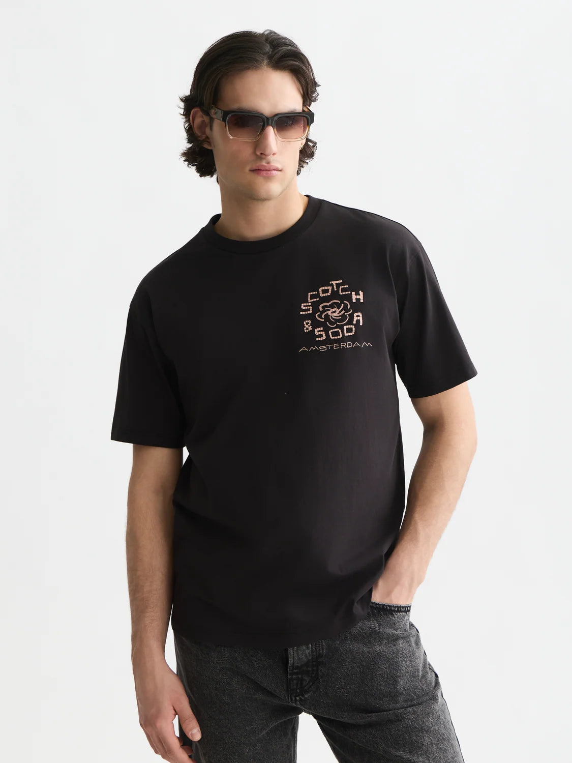 SCOTCH&SODA T-shirt descontraida com estampa artistica