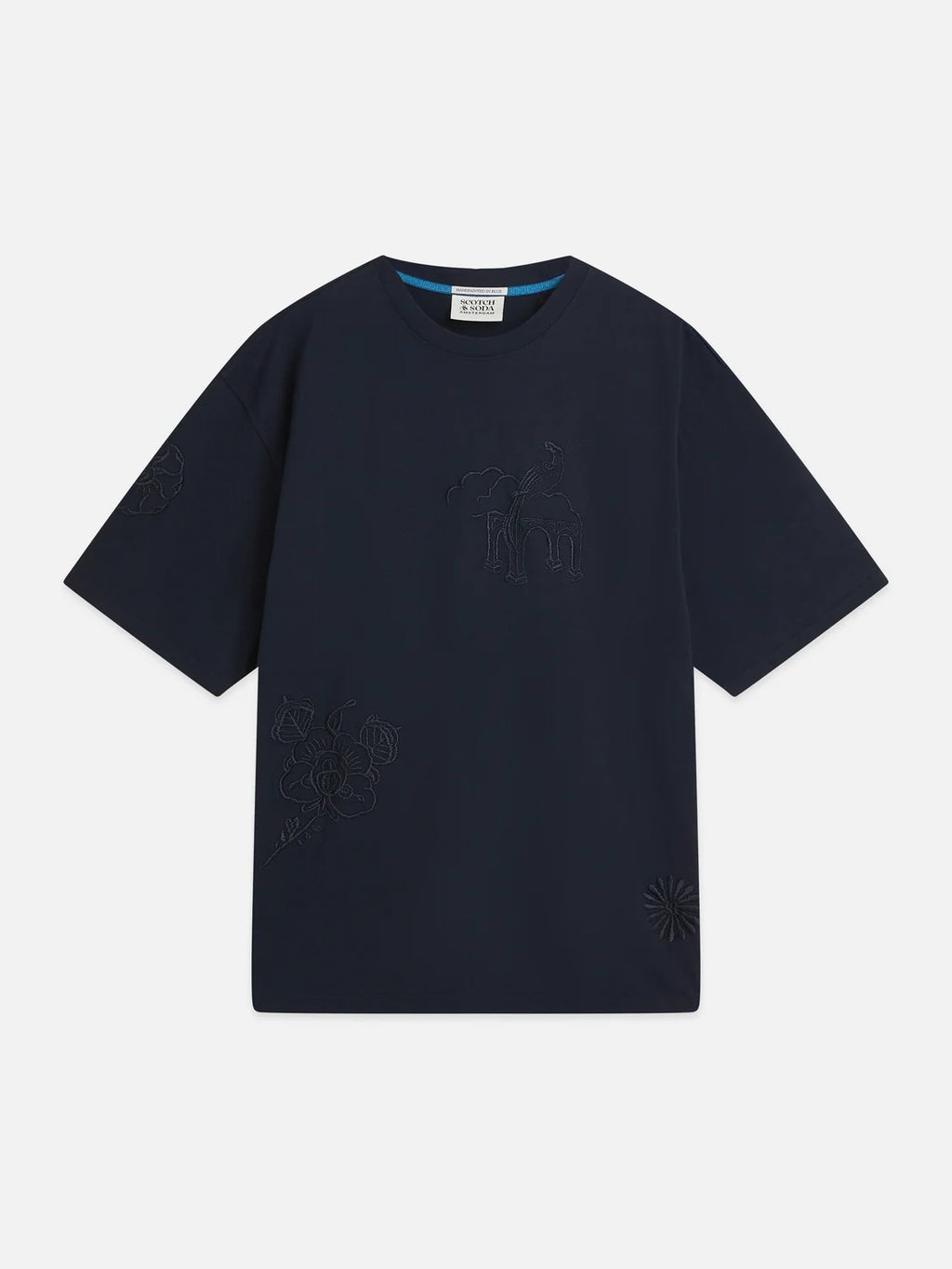SCOTCH&SODA x Royal Delft T-shirt folgada com bordado