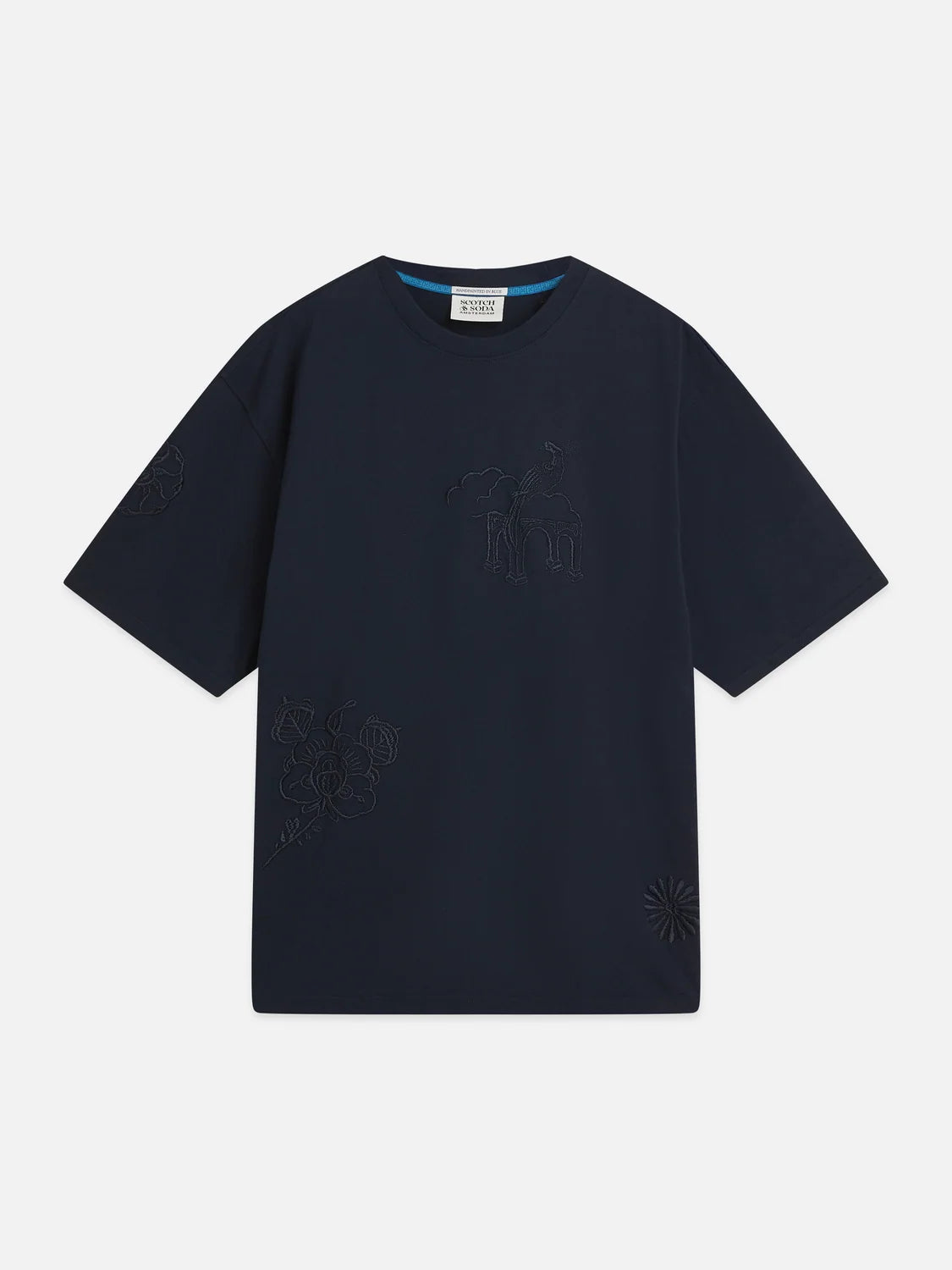 SCOTCH&SODA x Royal Delft T-shirt folgada com bordado