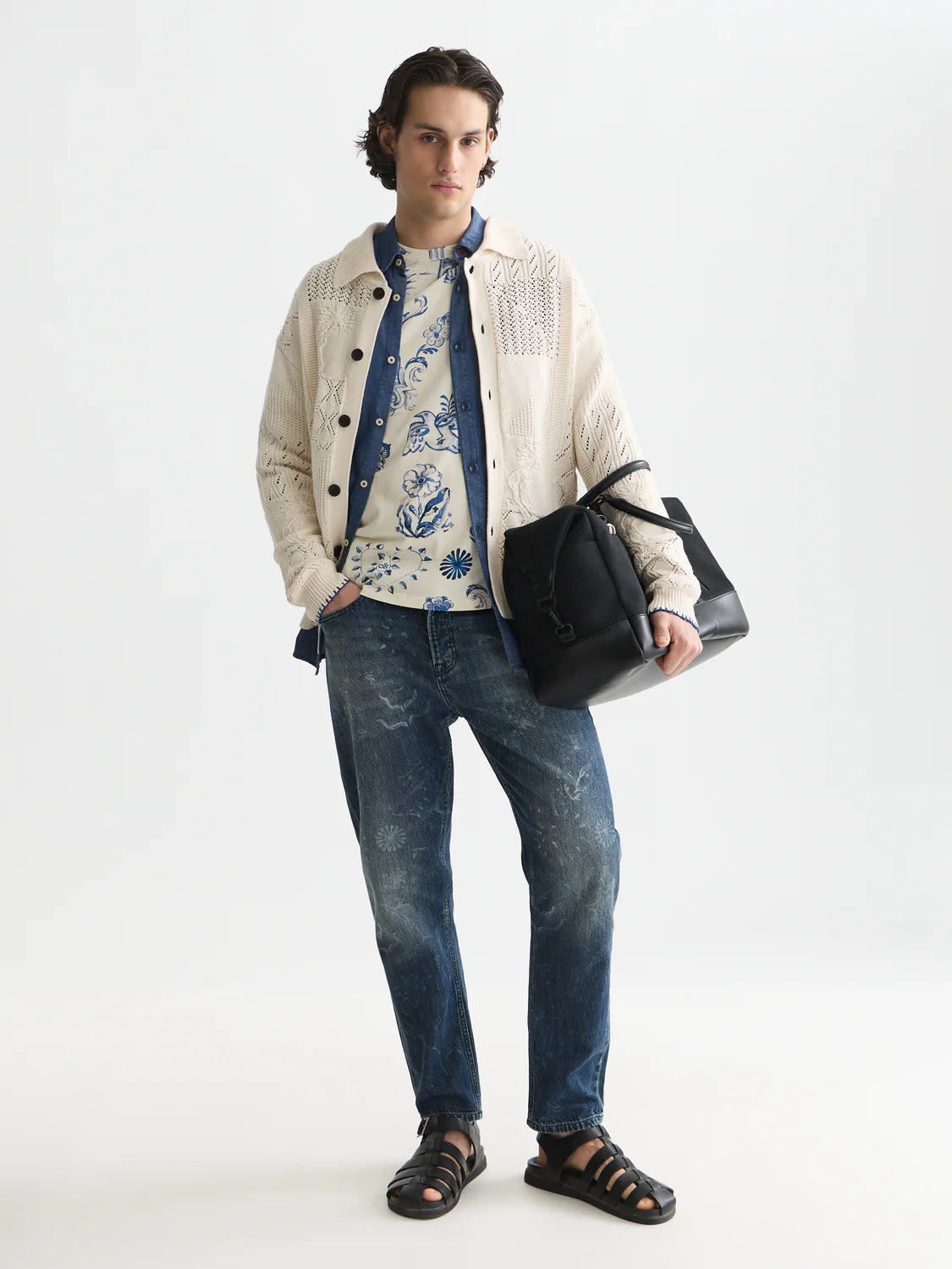 SCOTCH&SODA x Royal Delft Jeans dean folgada e afunilada