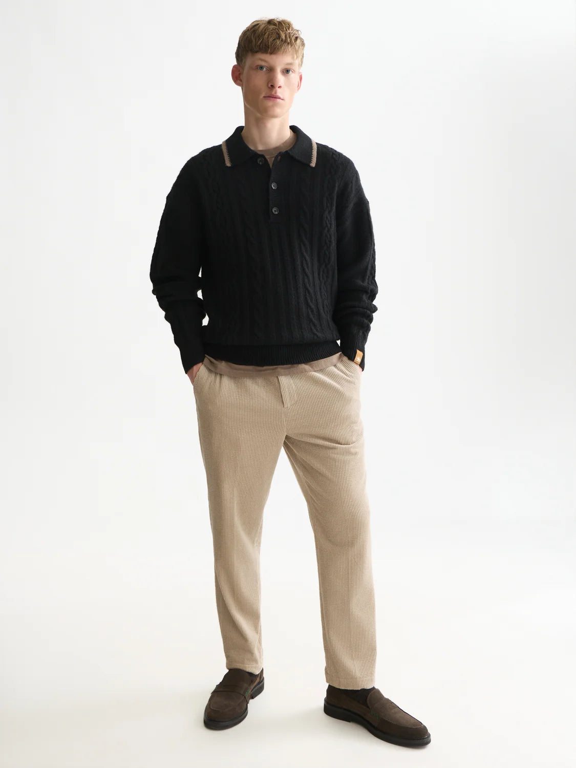 SCOTCH&SODA Calça jogger folgada e afunilada de veludo cotelê