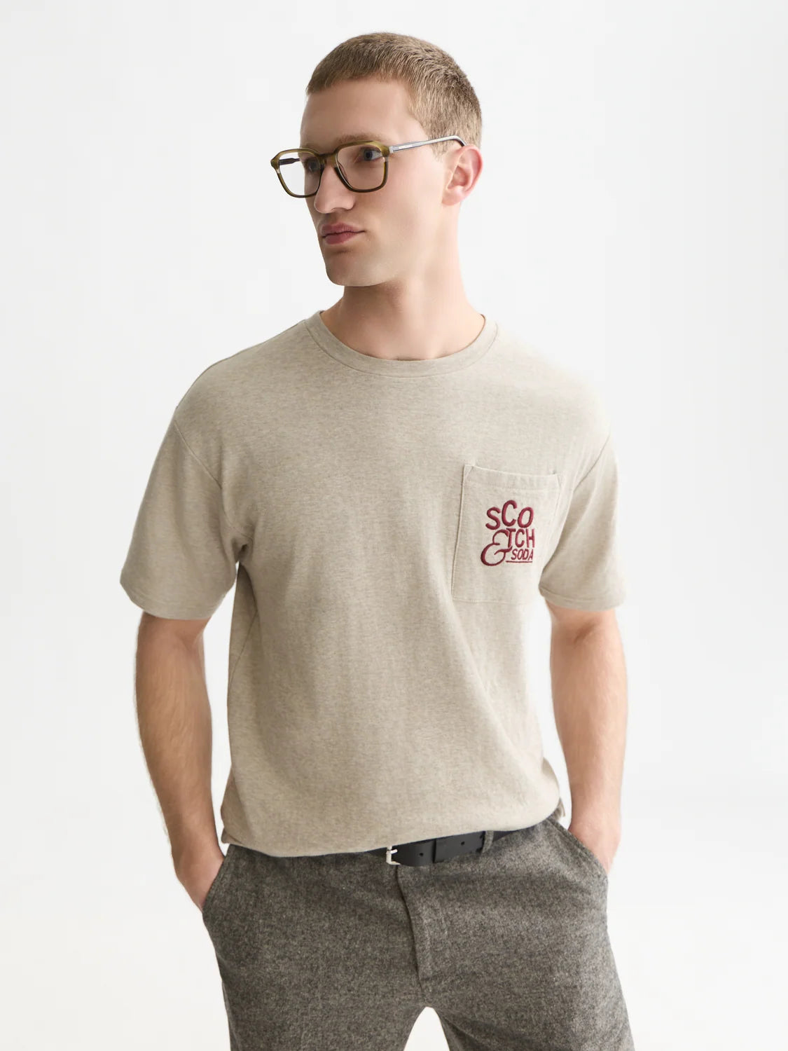 SCOTCH&SODA T-shirt com bordado exclusivo
