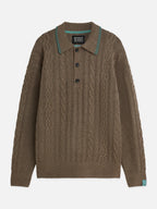 SCOTCH&SODA Polo de lã macia com trama trançada