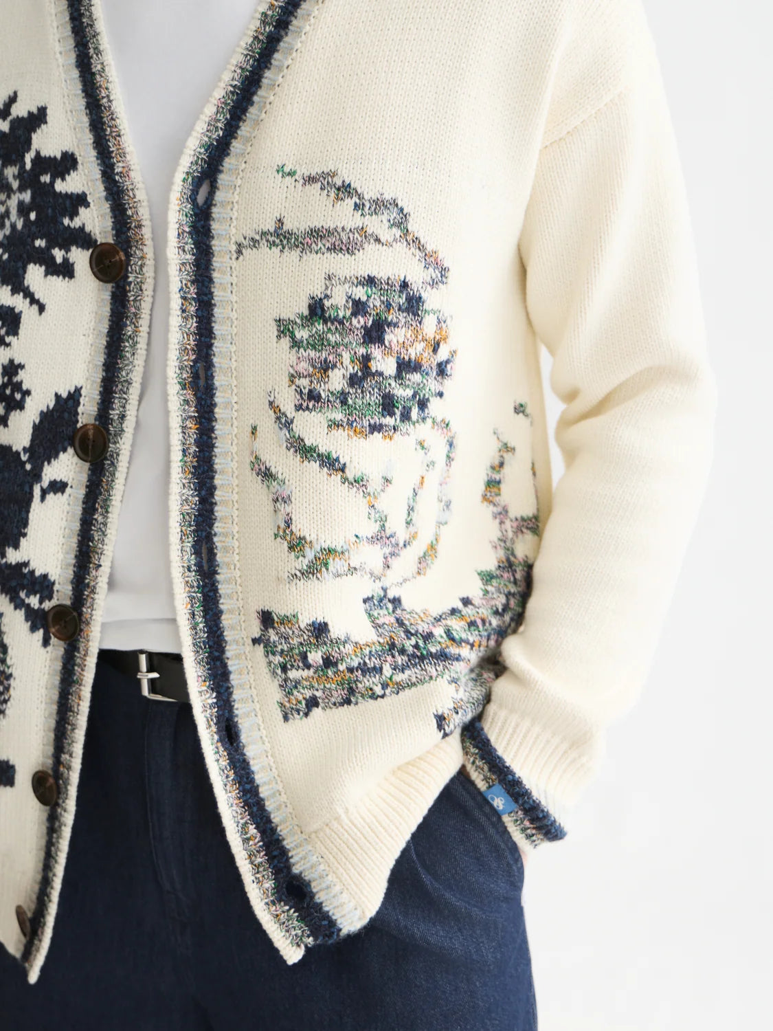 SCOTCH&SODA Cardigan em mistura de algodão com intársia
