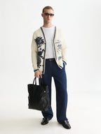 SCOTCH&SODA Cardigan em mistura de algodão com intársia