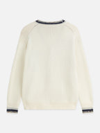 SCOTCH&SODA Cardigan em mistura de algodão com intársia