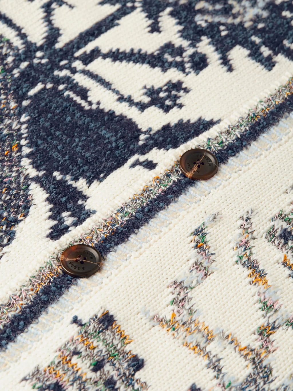 SCOTCH&SODA Cardigan em mistura de algodão com intársia