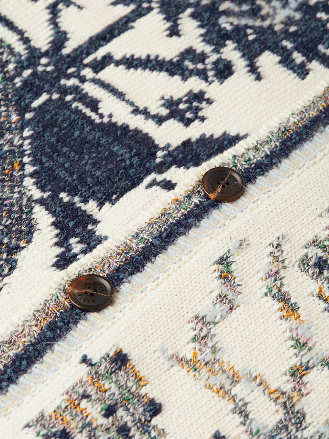 SCOTCH&SODA Cardigan em mistura de algodão com intársia