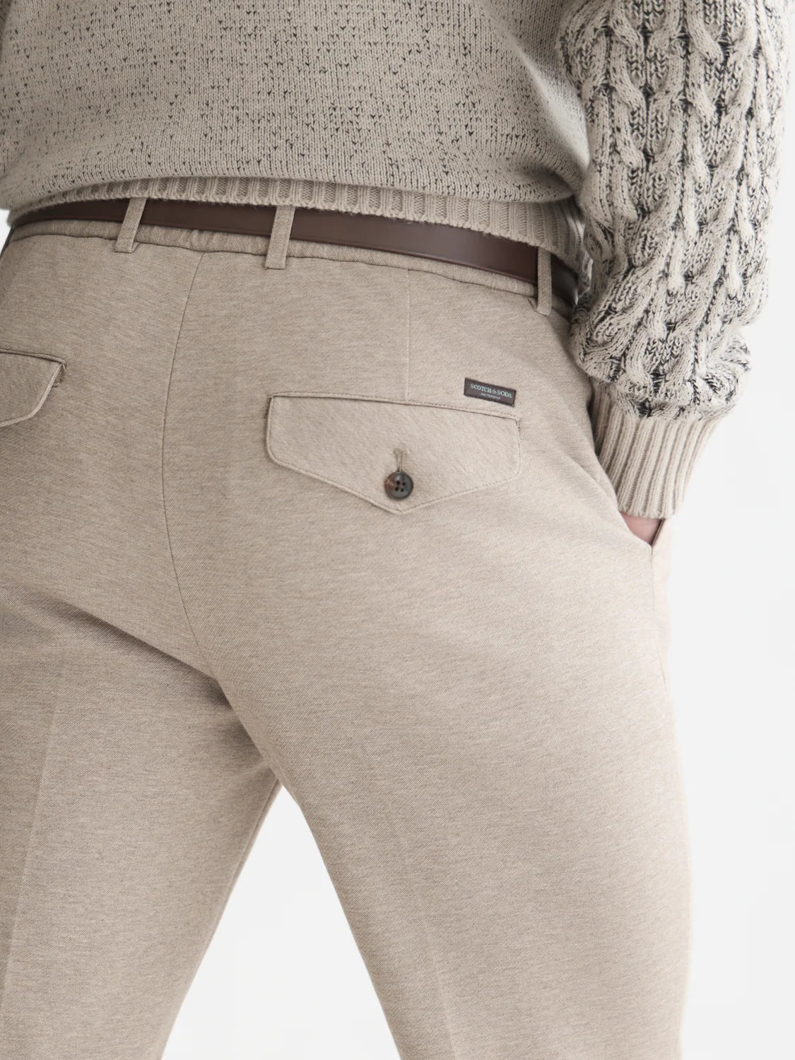 SCOTCH&SODA Calça com acabamento personalizado em malha tingida em fio