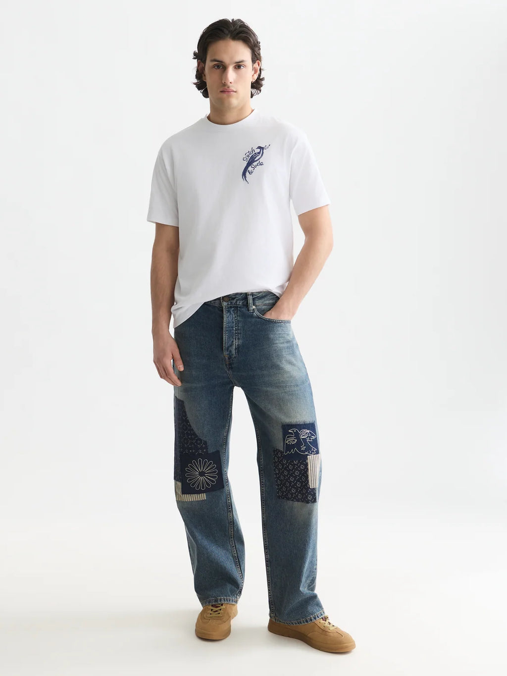 SCOTCH&SODA x Royal Delft T-shirt pintada à mão