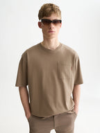 SCOTCH&SODA T-shirt essentials com bolso e corte solto