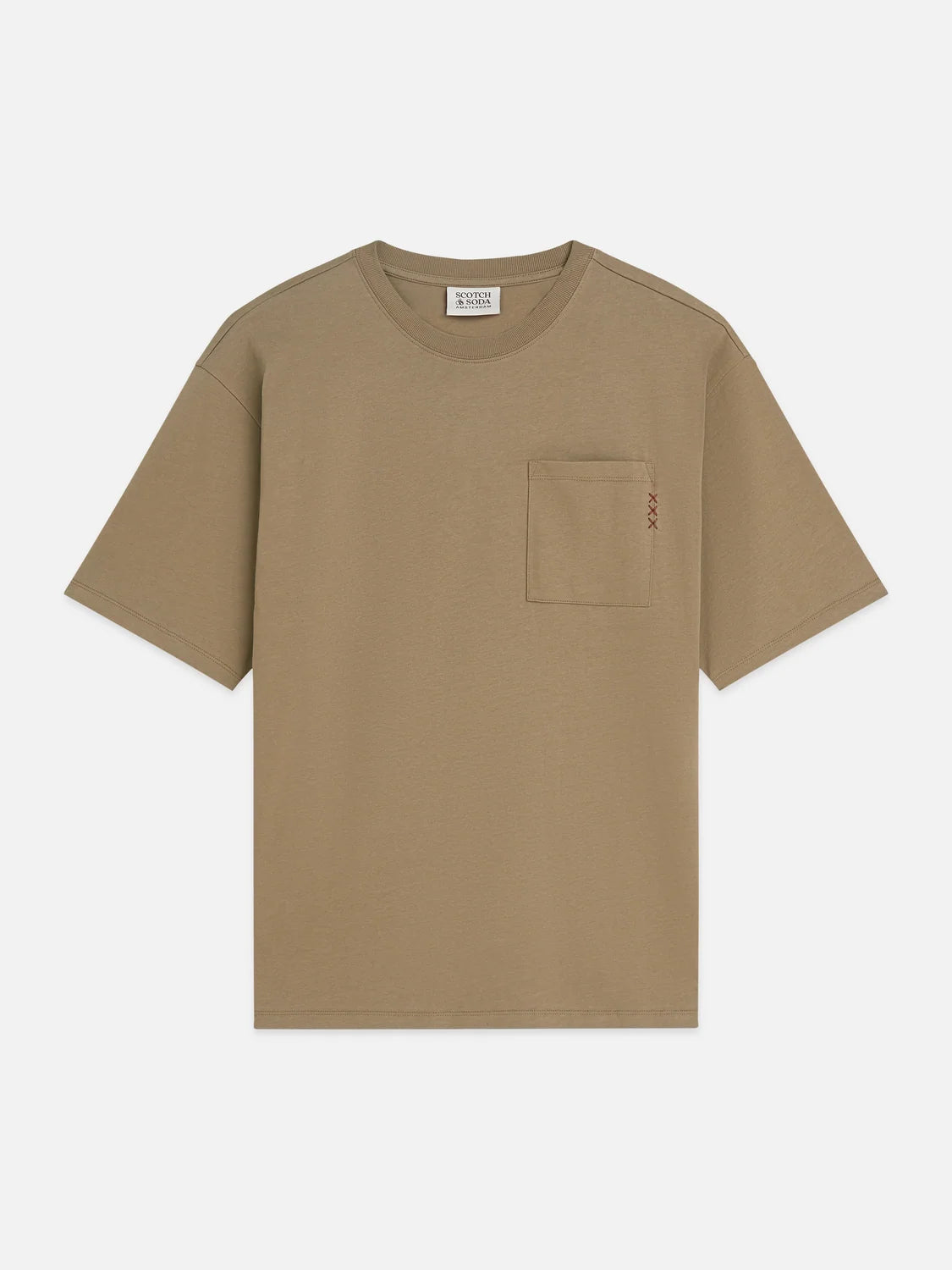 SCOTCH&SODA T-shirt essentials com bolso e corte solto