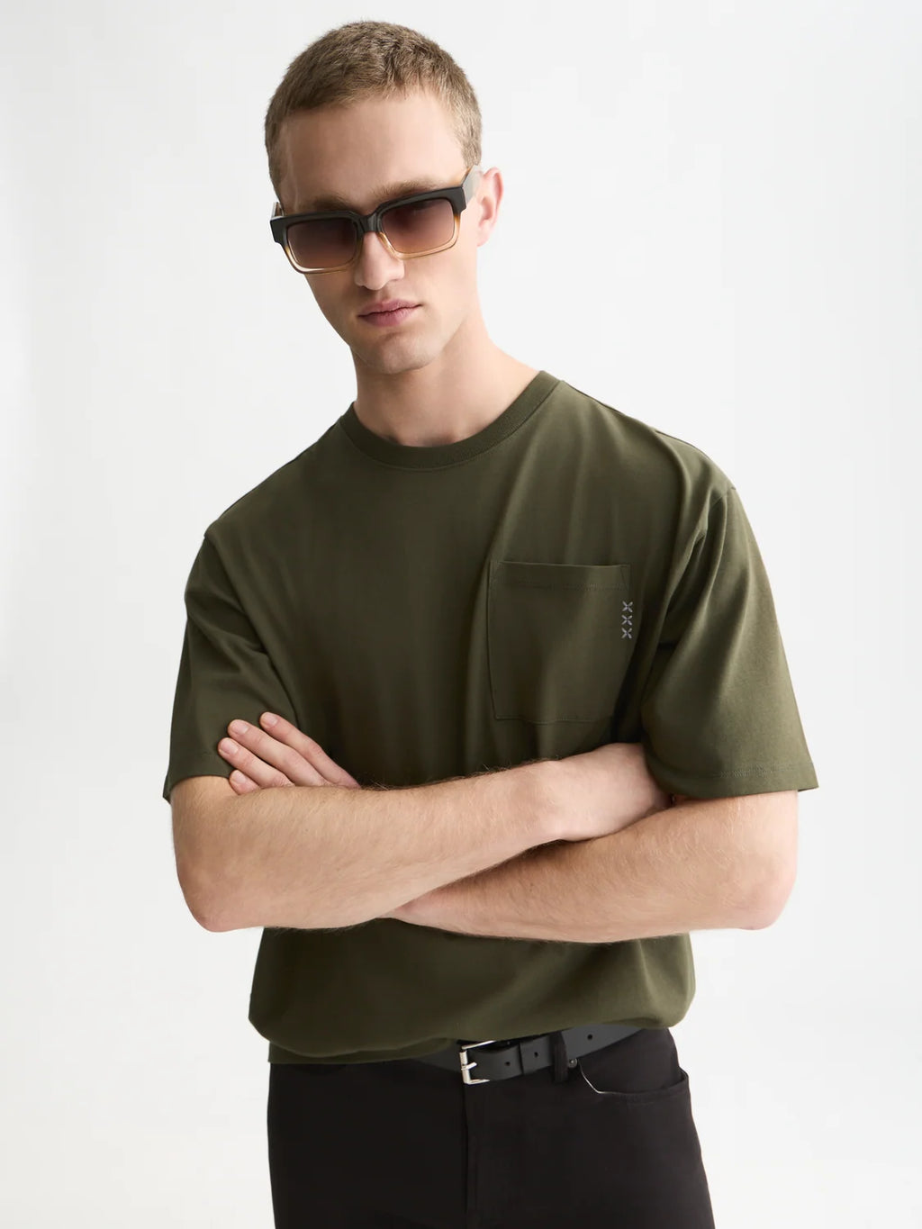 SCOTCH&SODA T-shirt essentials com bolso e corte solto