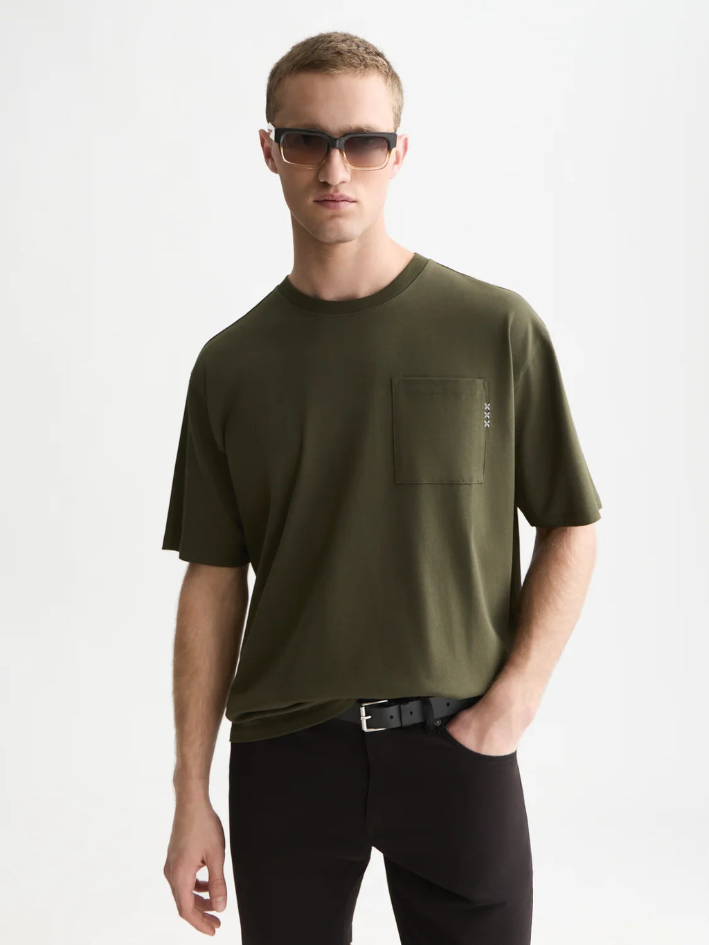SCOTCH&SODA T-shirt essentials com bolso e corte solto