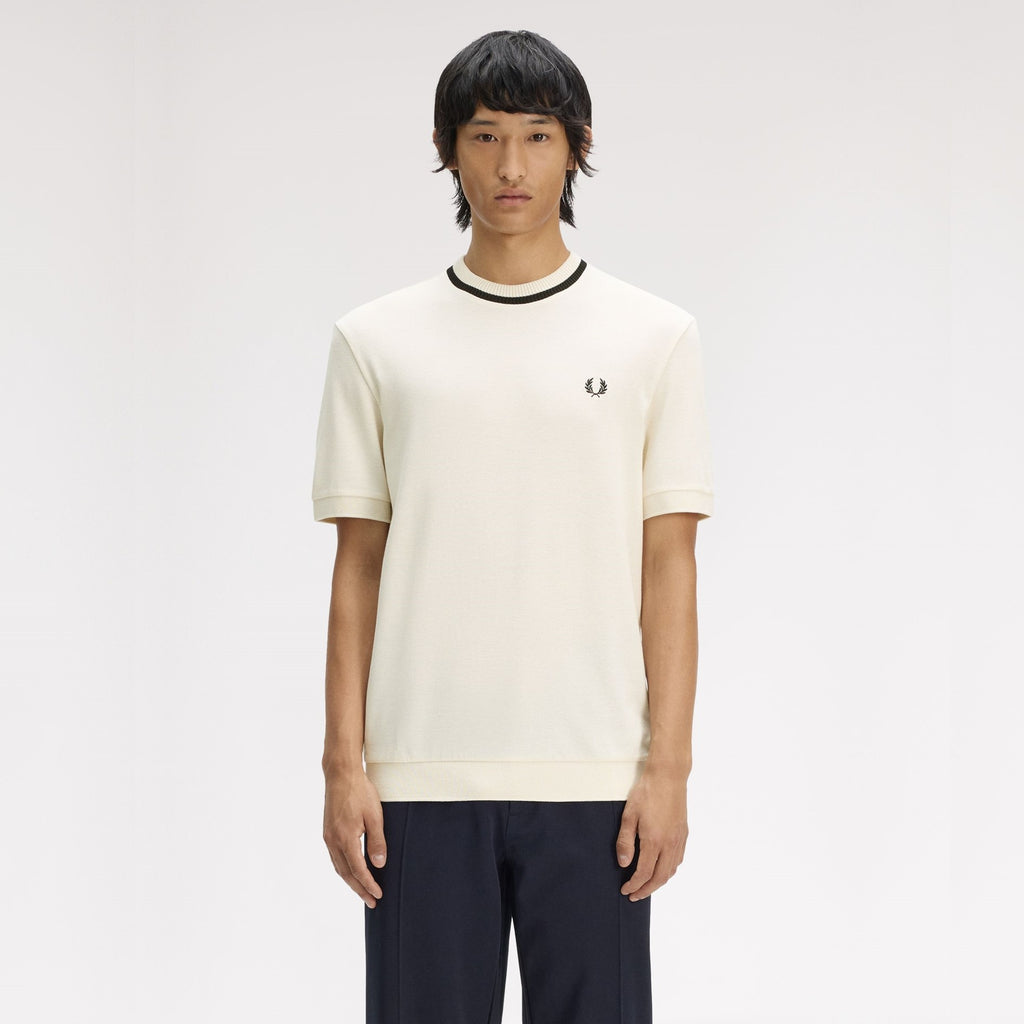FRED PERRY T-shirt em piqué com gola redonda